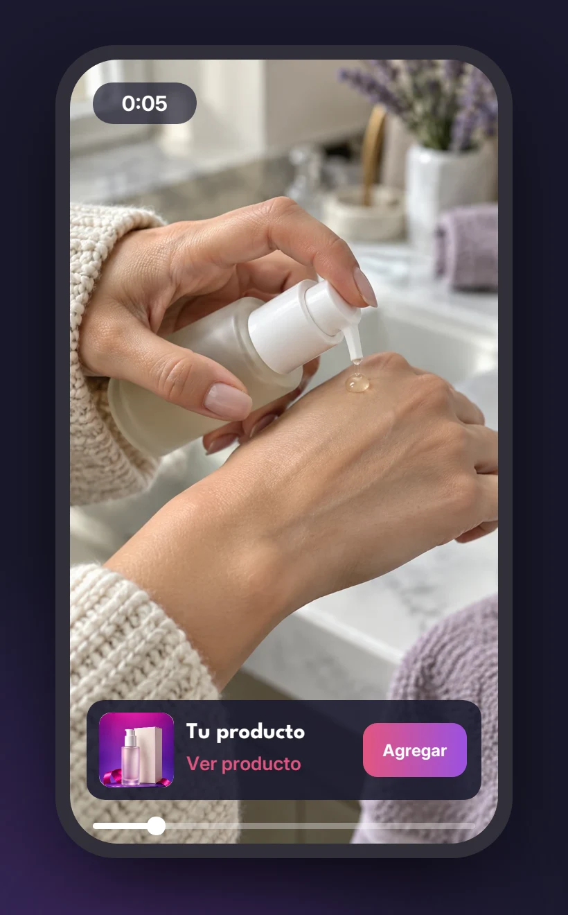 Ejemplo ilustrativo de demo de producto con aplicación en cámara y tarjeta de producto en FIGI